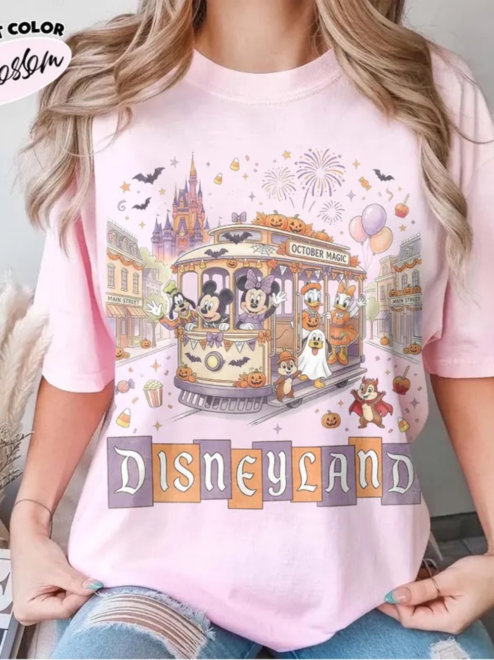 Disneyland October Magic Trolley Halloween with Mickey and friends T-shirt - Picture 9 of 9